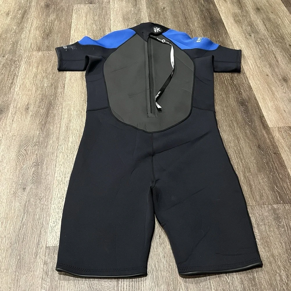 Aqua Lung Sport Plunge 3MM Shorty Wetsuit Men's Size 3XL Black Blue Gray Surf
